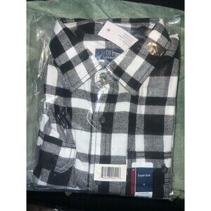 Black And White Plaid Style George And Sons Small Long Sleeve Button Up